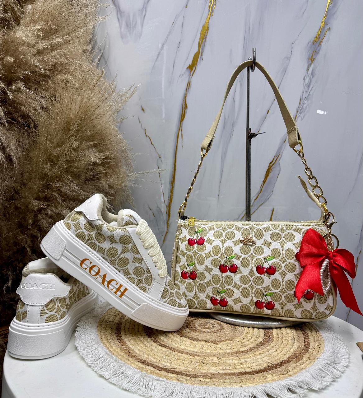 Combo Tenis + Bolso Baguette Cereza